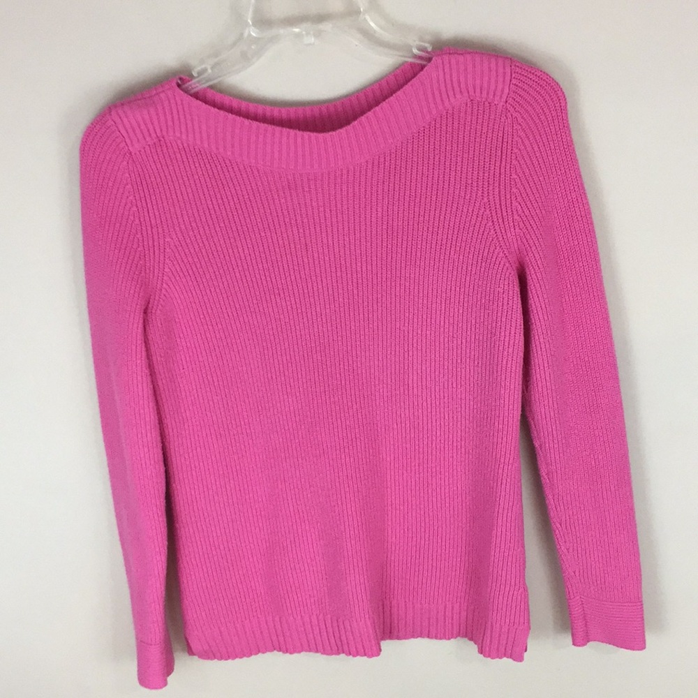 Talbots Chunky Pink Ribbed Boat Neck Sweater Size Medium